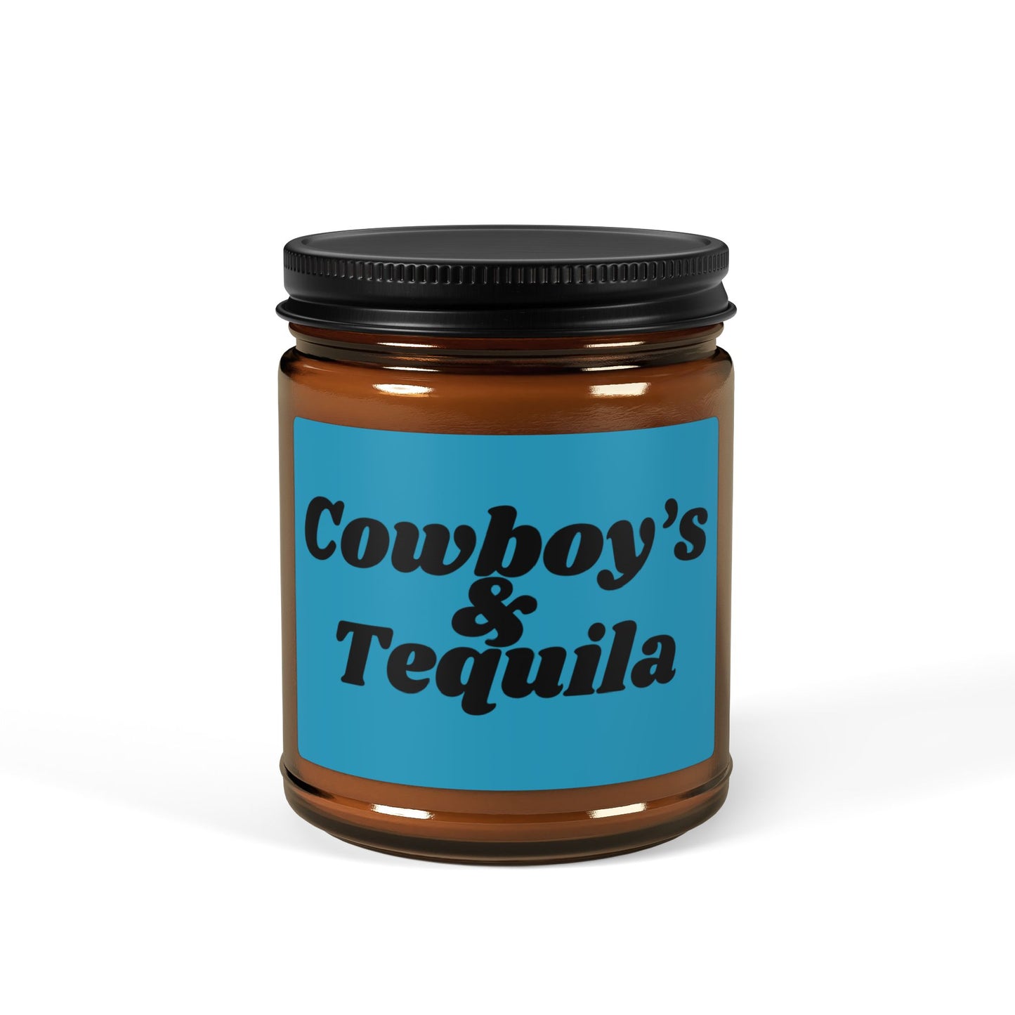 Candle - Cowboys and Tequila Scented Soy Candle (Multi-Size, Amber Jar)